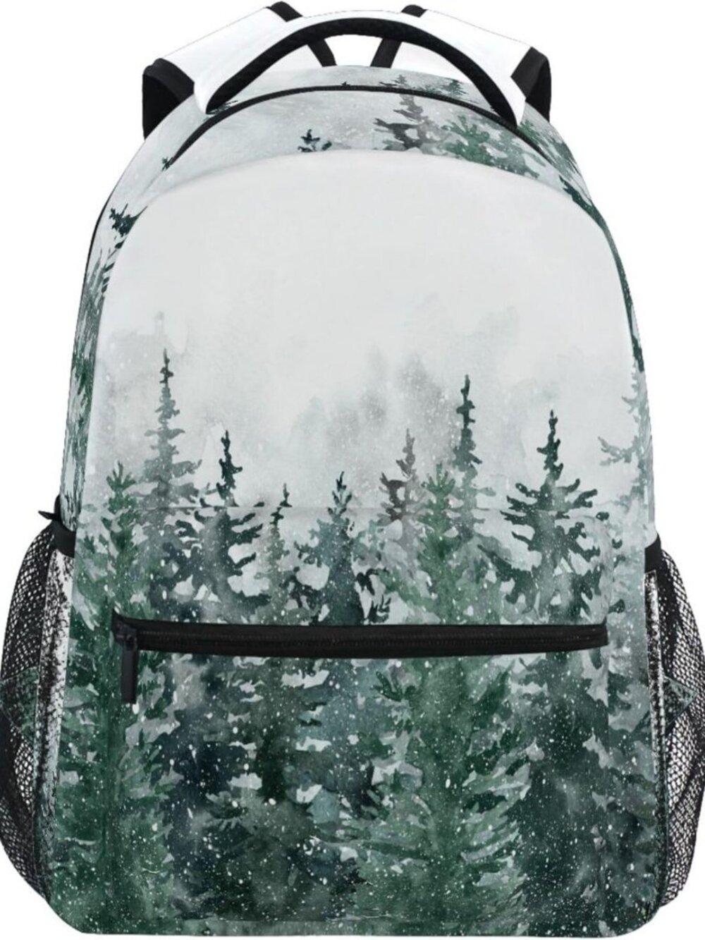 Cozy Winter Forest Kids Backpack - Pinewood Tree School Bag for Boys & Girls